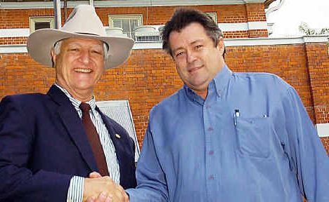 Maryborough’s Australian Party candidate Gordon Dale (right) with party founder Federal MP Bob Katter. Maryborough’s Australian Party candidate Gordon Dale (right) with party founder Federal MP Bob Katter.